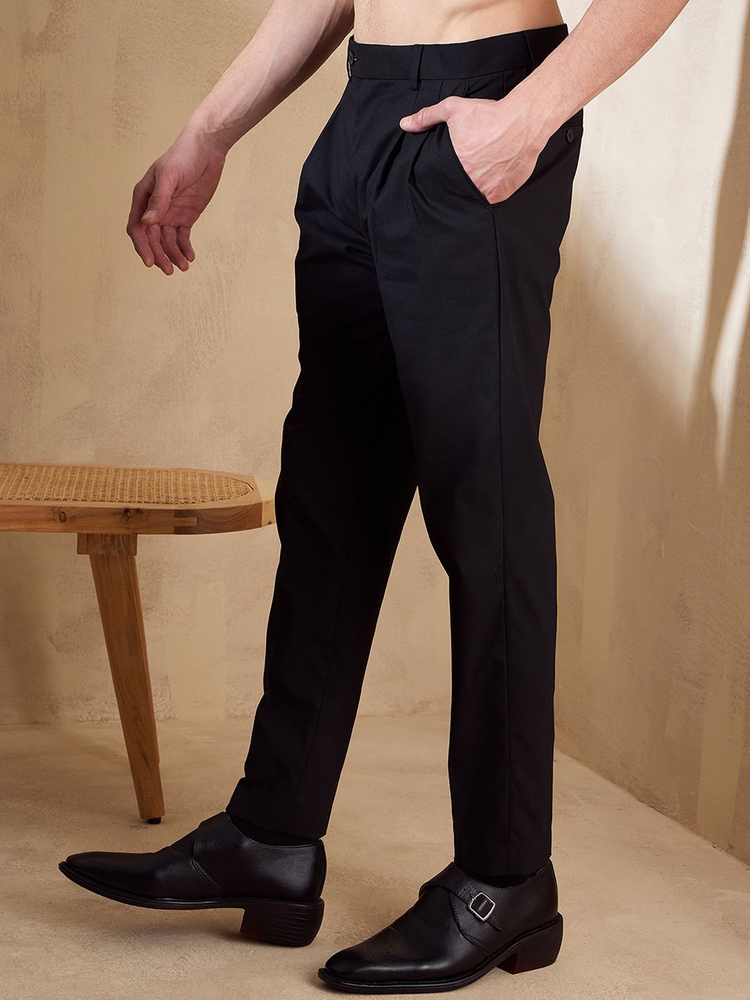 DENNISON Men Double Pleated Formal Trousers