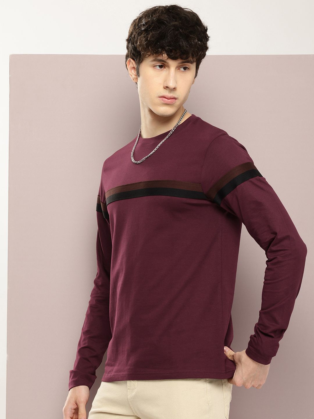 DILLINGER Men Striped Pure Cotton T-shirt