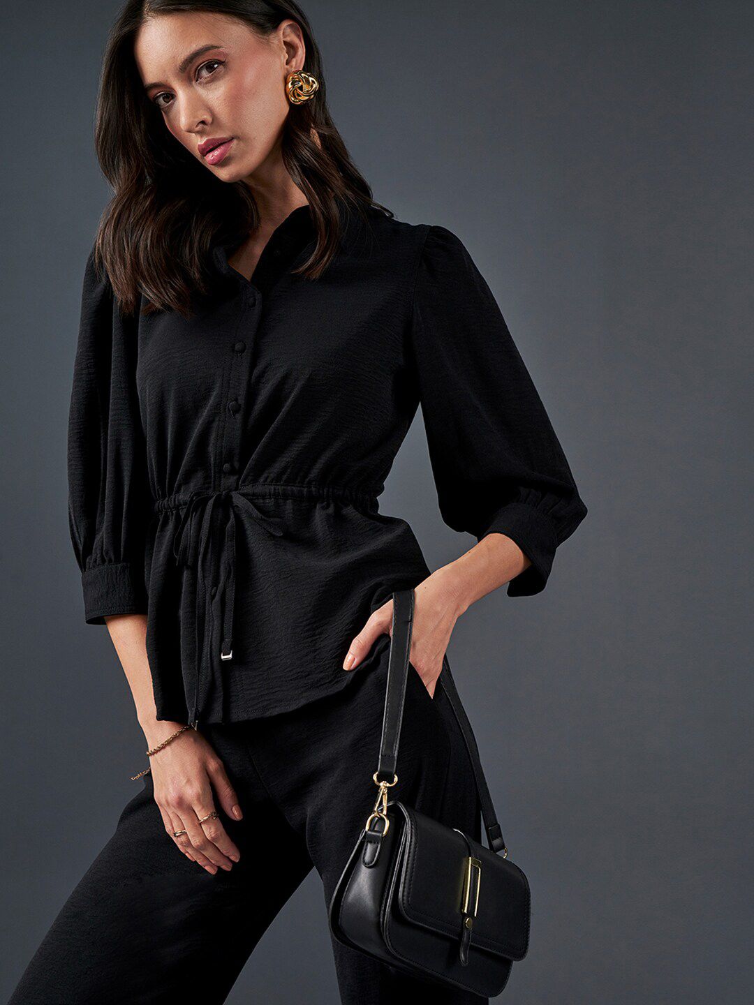 AND Shirt Collar Cuffed Sleeves Shirt & Trouser
