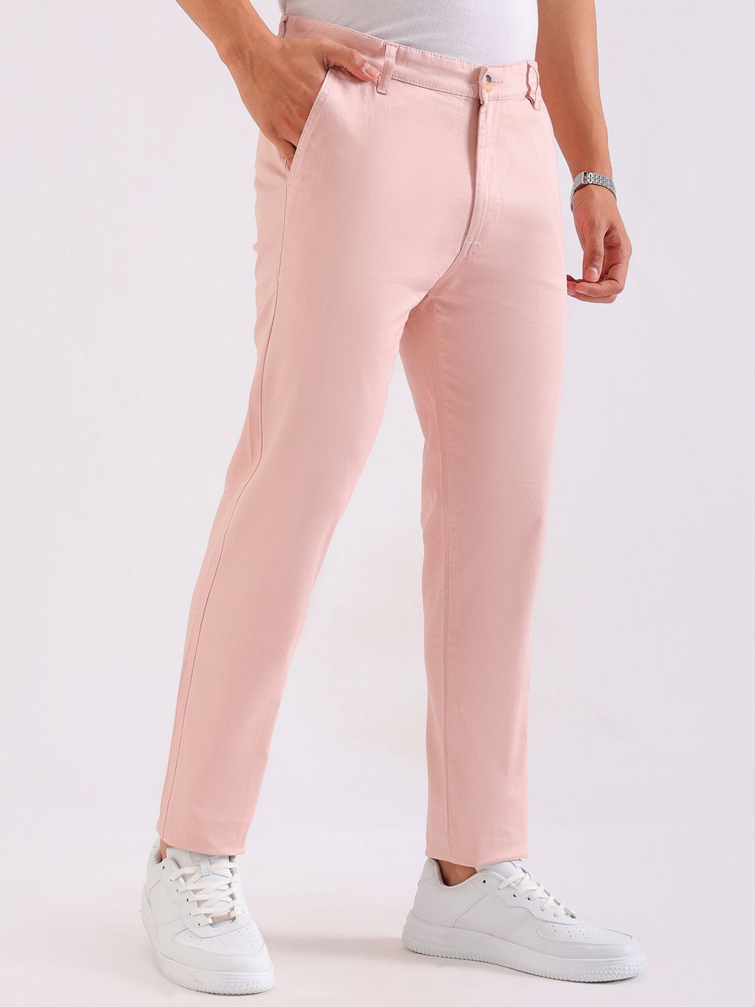 The Indian Garage Co Men Slim Fit Mid-Rise Trousers