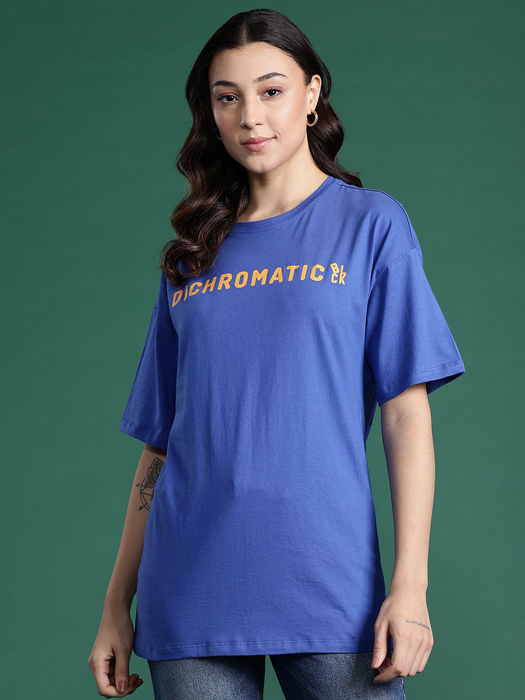 DressBerry Printed Drop-Shoulder Sleeves T-shirt