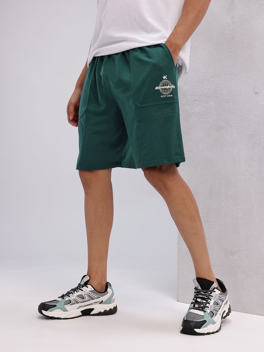 HRX by Hrithik Roshan Men Typography Printed Mid-Rise Regular Fit Lifestyle Shorts
