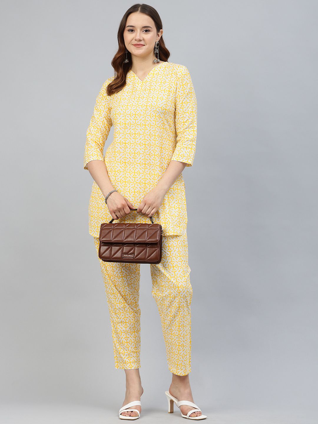 KALINI Ethnic Motifs Printed Pure Cotton Co-Ords