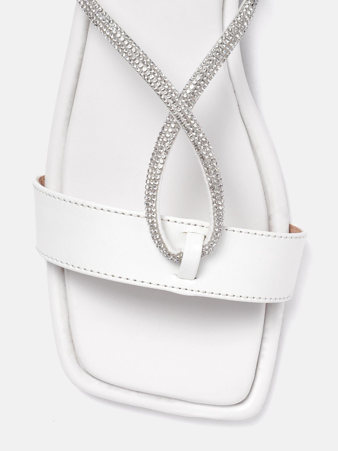 Lino Perros Embellished Open Toe Flats