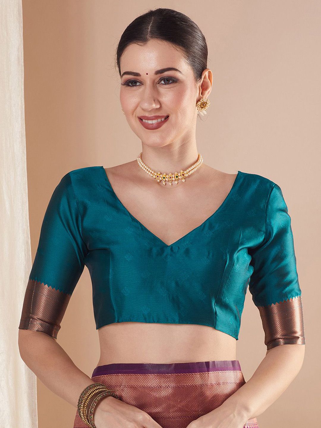 Saree mall Ethnic Motifs Woven Design Zari Paithani Sarees