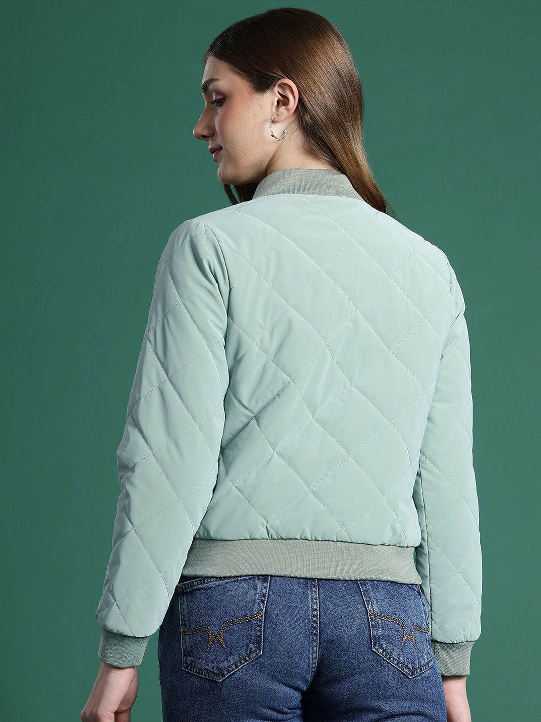 DressBerry Stand Collar Quilted Jacket