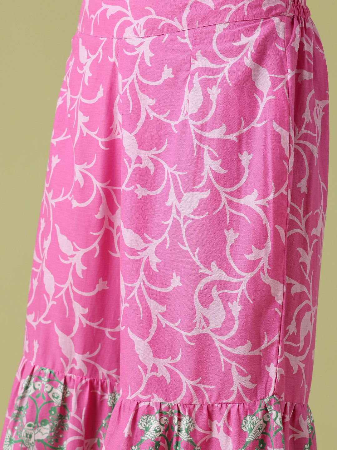 Anouk Ethnic Motifs Printed Lace Inserts Kurta with Sharara & Dupatta
