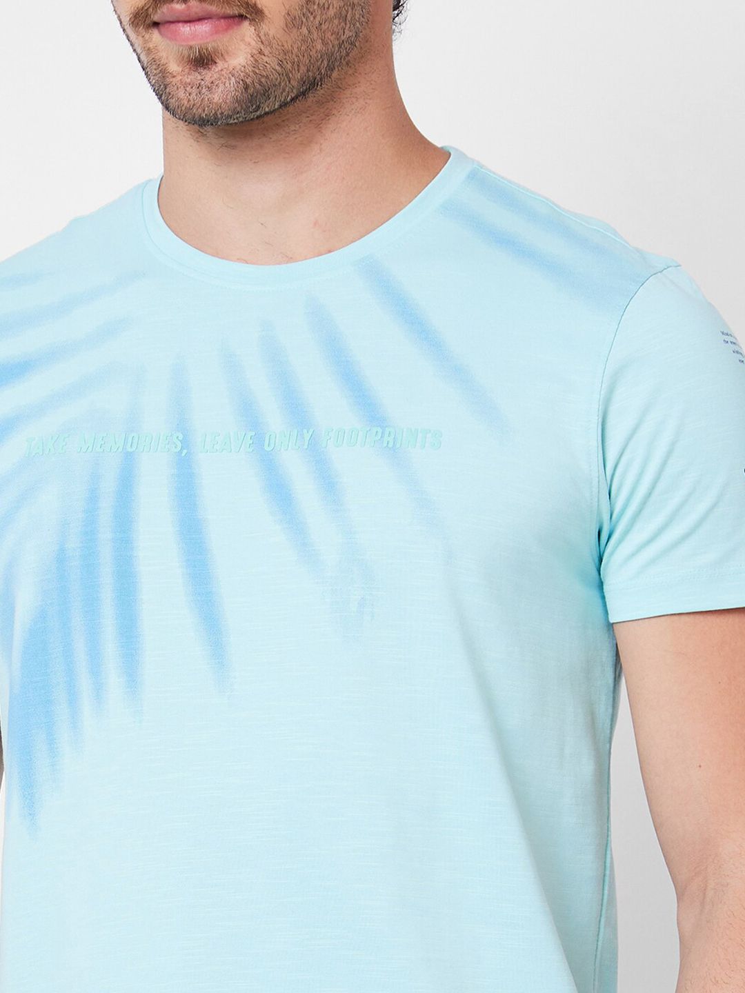 SPYKAR Typography Printed Round Neck Cotton Slim Fit T-shirt