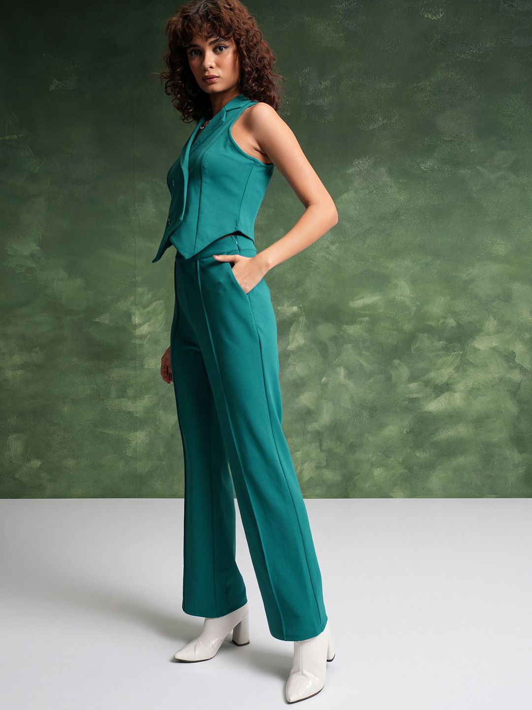 Tokyo Talkies Vest Blazer With Trousers