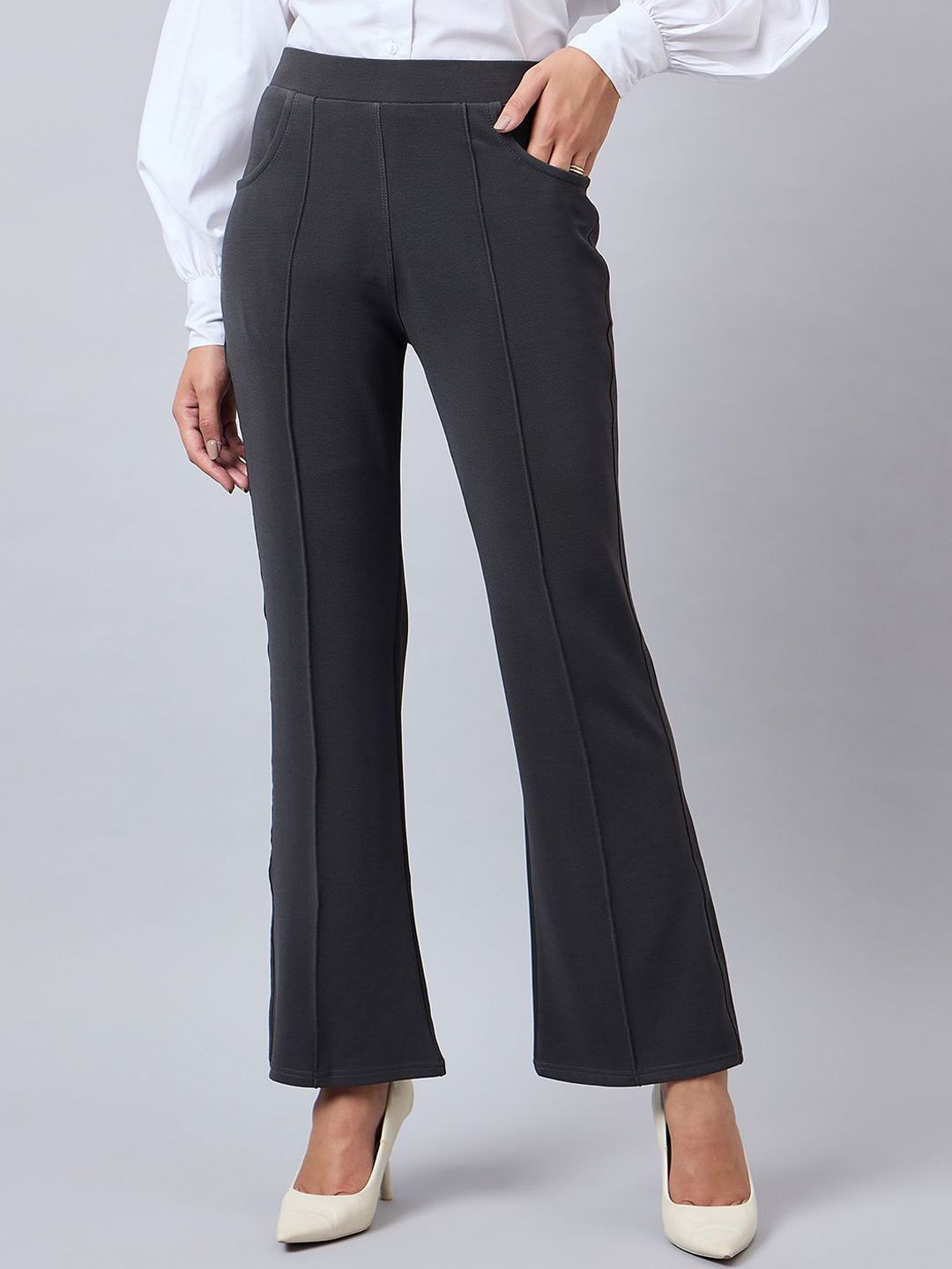 Style Quotient Women Smart Flared Bootcut Trousers