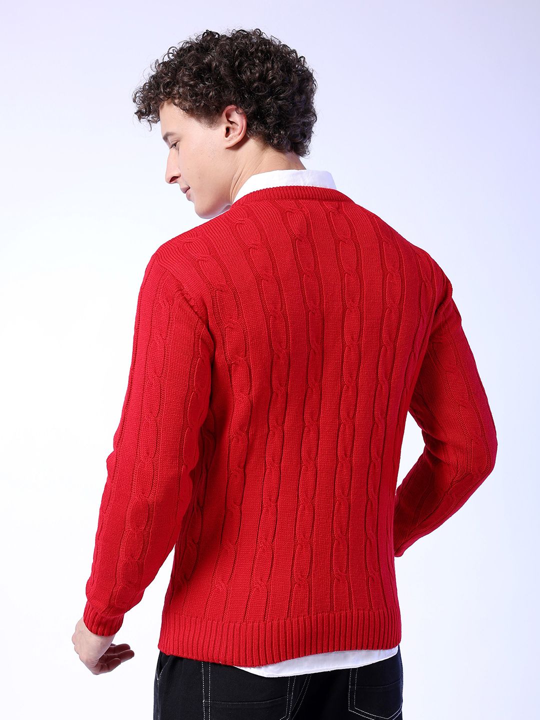 The Indian Garage Co Round Neck Cable Knit Pullover Sweater