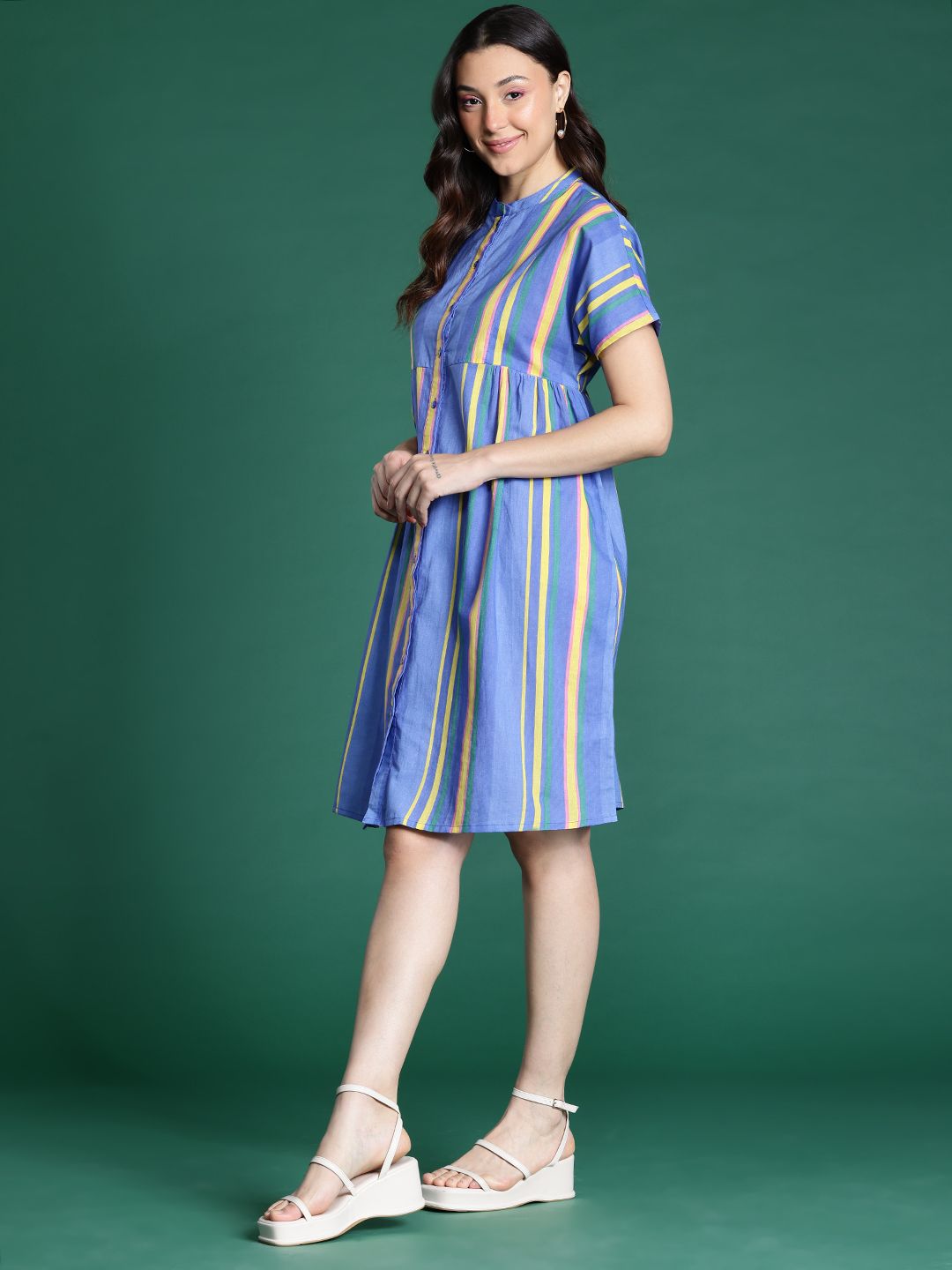 DressBerry Striped A-Line Cotton Dress