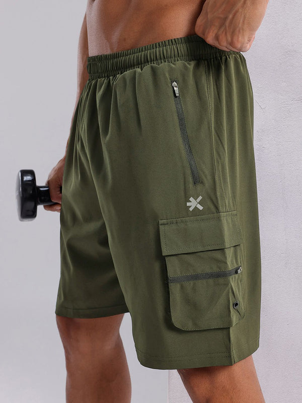 Hrx oleh Hrithik Roshan Men Shorts dengan Poket Utiliti
