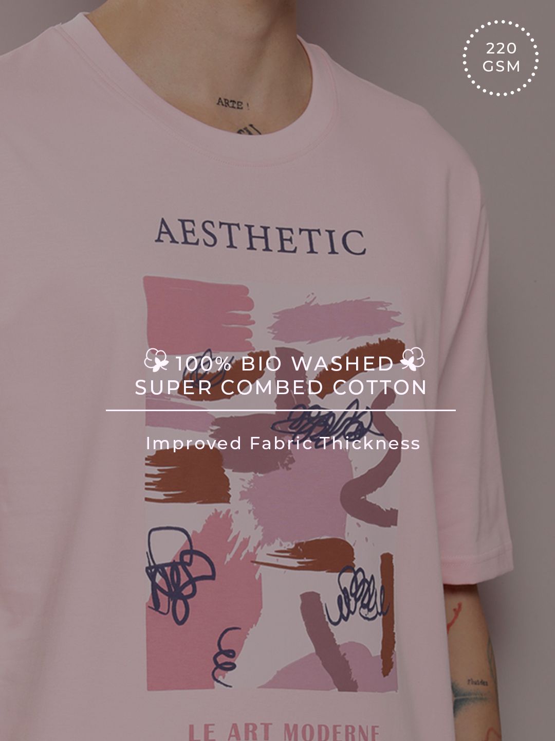 DILLINGER Men Graphic Printed Oversized Drop-Shoulder Sleeves Pure Cotton T-shirt