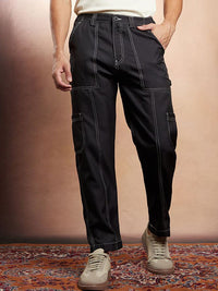 Campus Sutra Men Solid Comfort Cargos Trousers