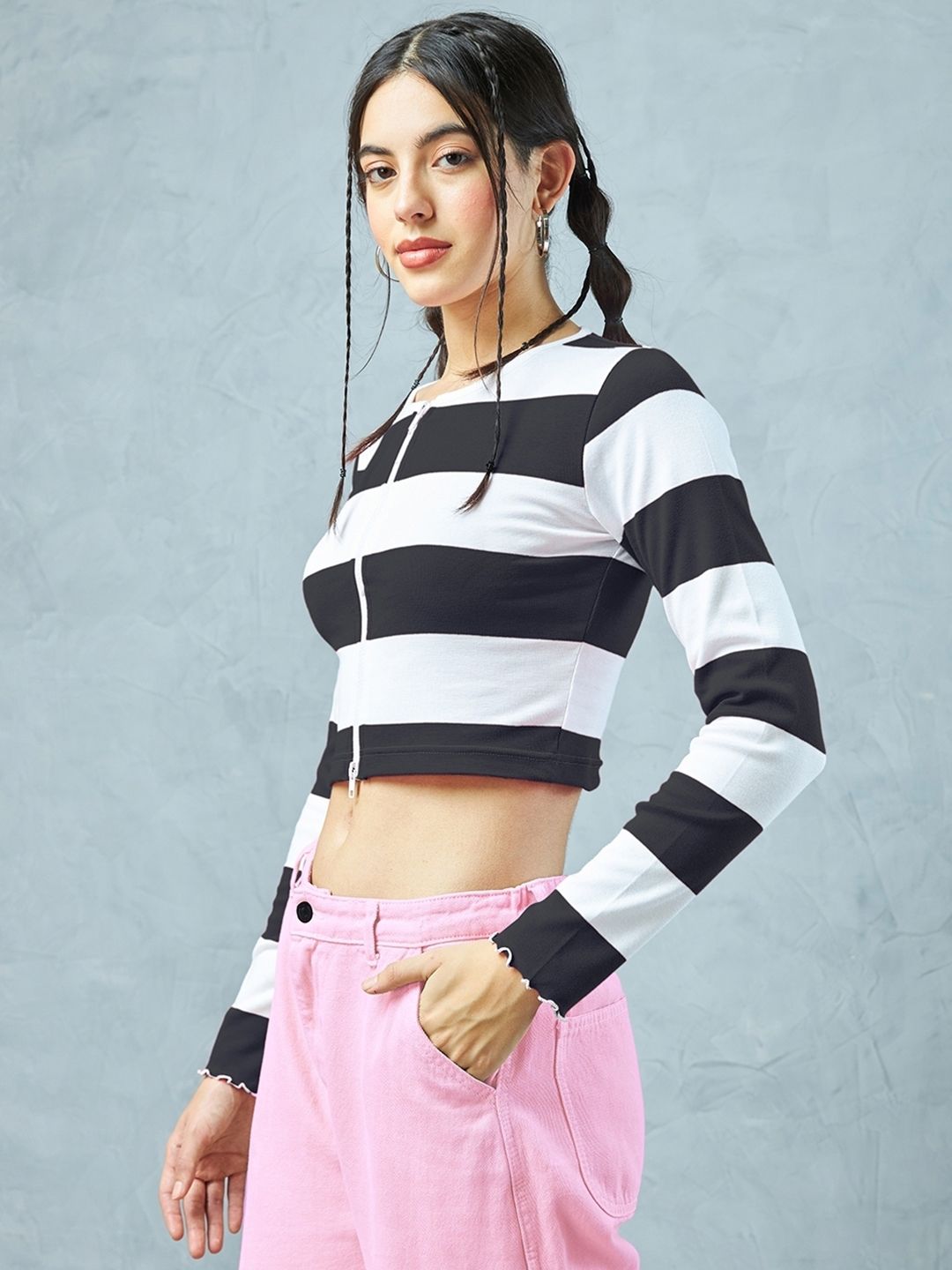 Bewakoof Striped Cotton Crop Top