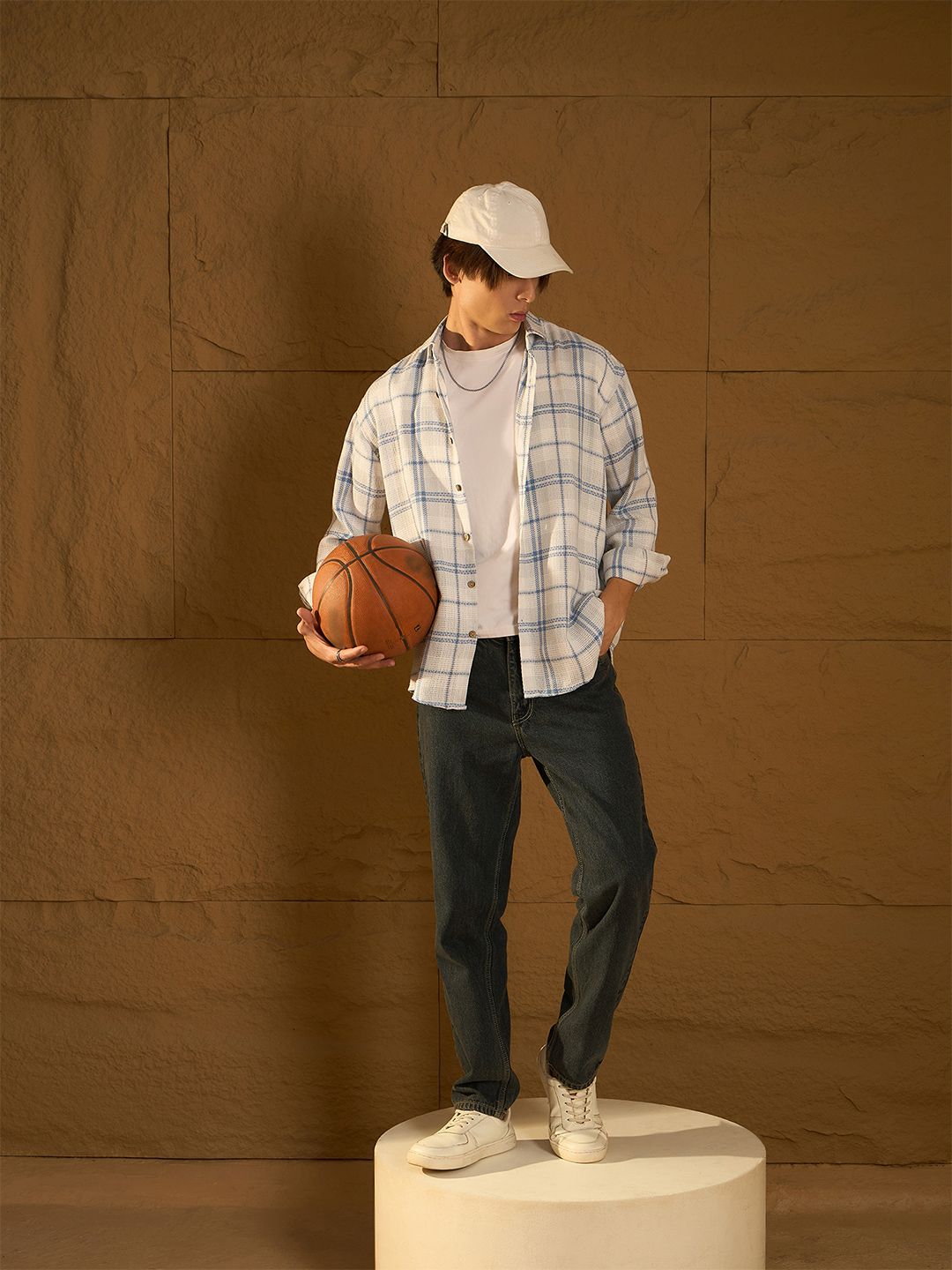 Dennison Men Drop Shoulder Oversized Checked Shirt