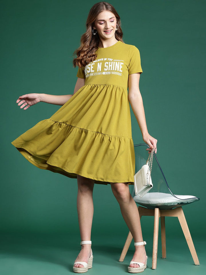 DressBerry Typography Print Fit & Flare Dress