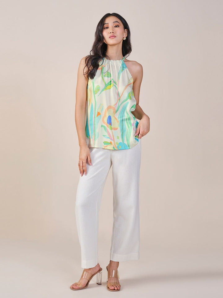 AND Halter Neck Sleeveless Printed Top