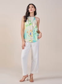 AND Halter Neck Sleeveless Printed Top