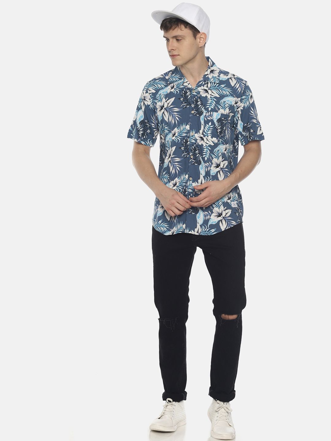 Bene Kleed Men Blue Slim Fit Printed Casual Shirt