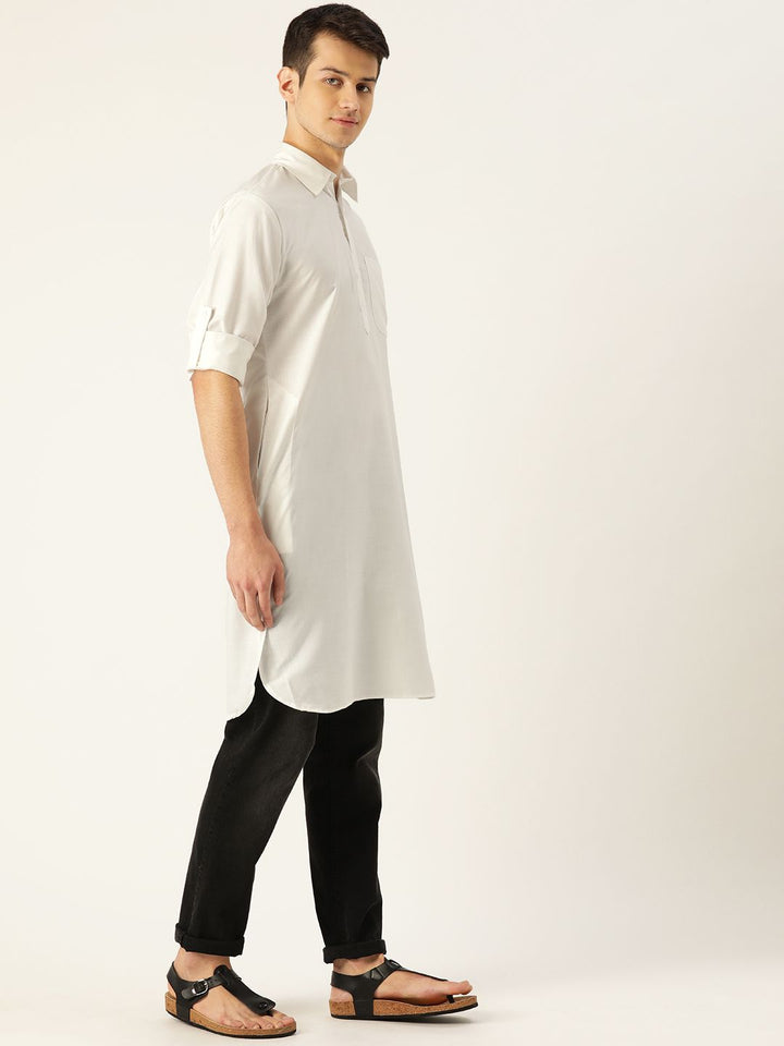SOJANYA Lelaki Putih Solid Pathani Kurta