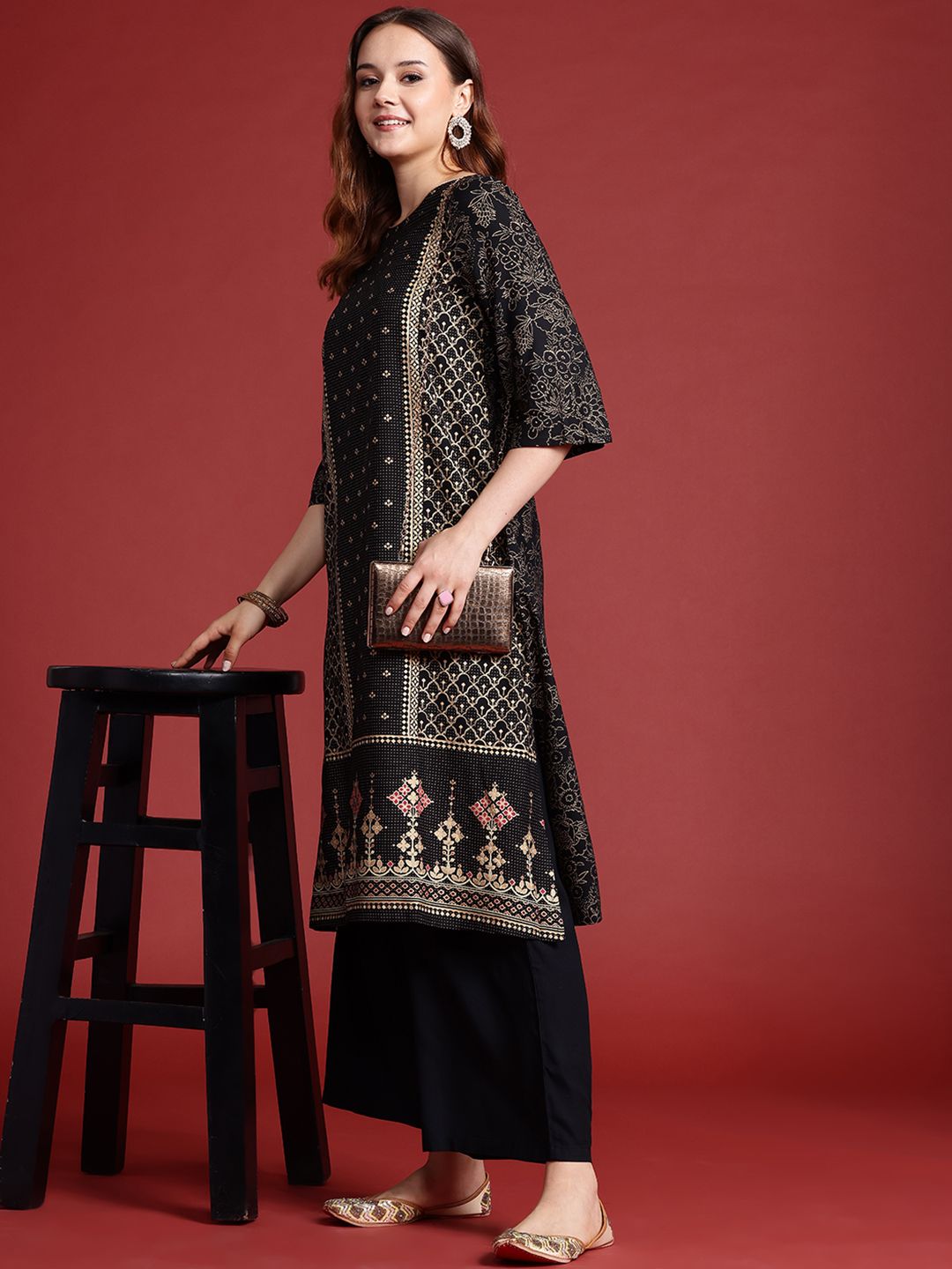 Anouk Ethnic Motifs Print Kurta with Palazzos