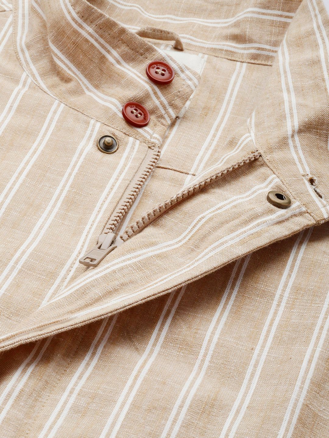 Mr Bowerbird Stand Collar Striped Bomber Jacket