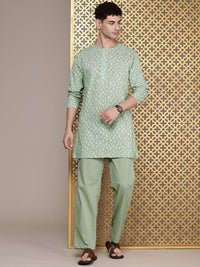 House of Pataudi Floral Printed Regular Jashn Kurta With Trousers