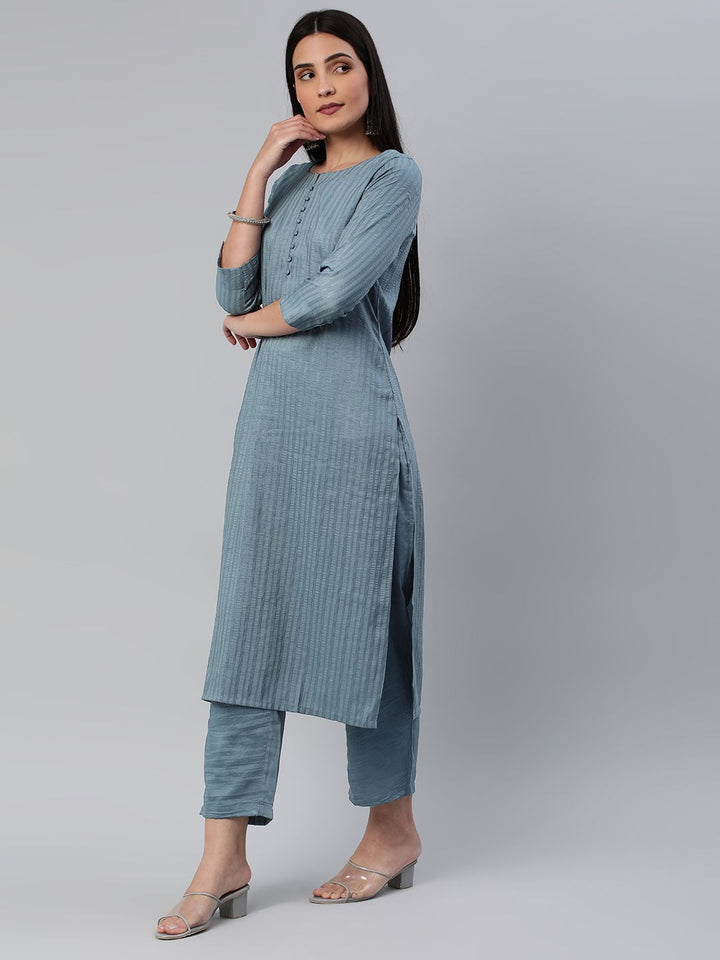 KALINI Women Self Design Kurta With Trousers