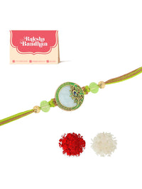 Voylla Vibrant Peacock Mor Pankh Benang Manik Rakhi