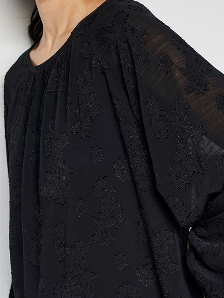 AND Self Design Puff Sleeves Top