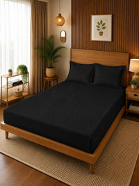 Moda Rapido X KLOTTHE Solid 300 TC Woolen King Bedsheet with 2 Pillow Covers-250X225 cm