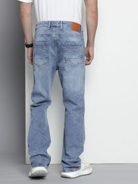 The Indian Garage Co Men Bootcut Slash Knee Ripped Light Fade Stretchable Jeans