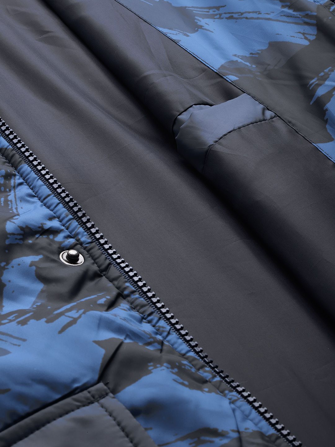 HRX by Hrithik Roshan Abstract Print Hooded Padded Jacket