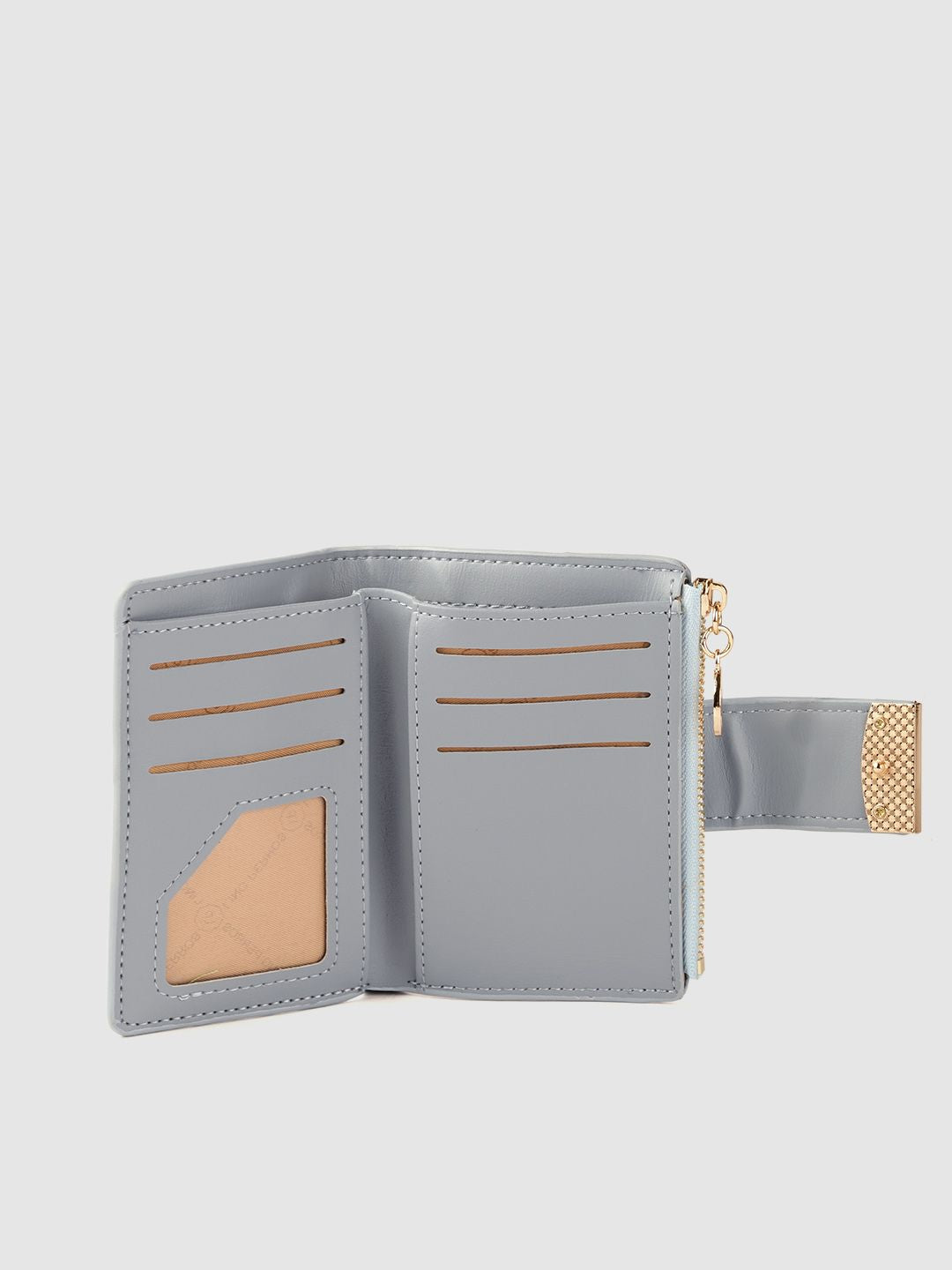 Lino Perros Women Blue Textured PU Two Fold Wallet
