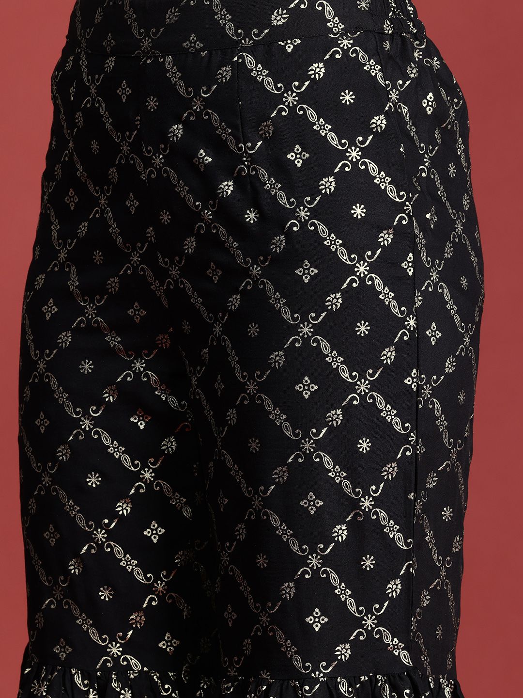 Anouk Tyohaar Foil Print Kurta with Sharara & Dupatta