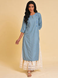 W Women Floral Printed Loose Fit Pure Cotton Trousers