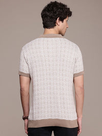 French Connection Knitted Polo Collar Bio Finish T-shirt