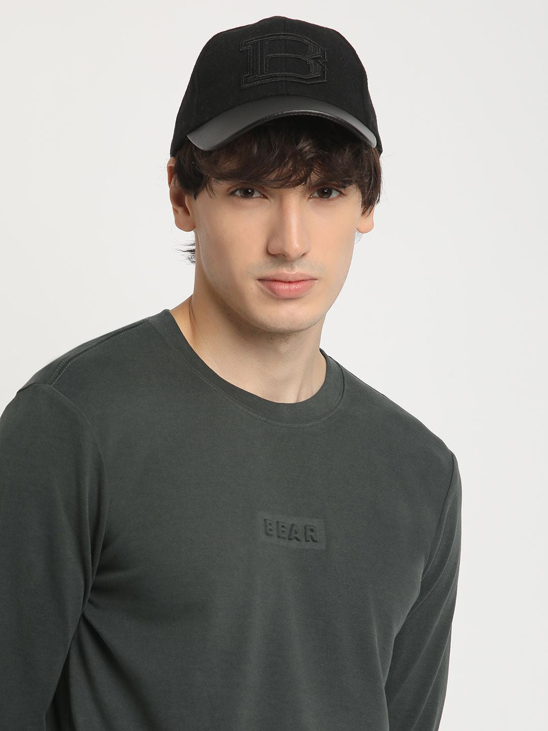 THE BEAR HOUSE Men's Crew Neck Full sleeve Solid T-shirt