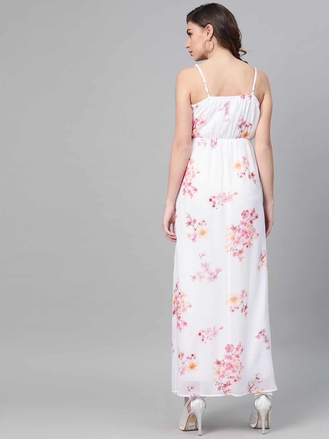 SASSAFRAS White Floral Printed Maxi Dress