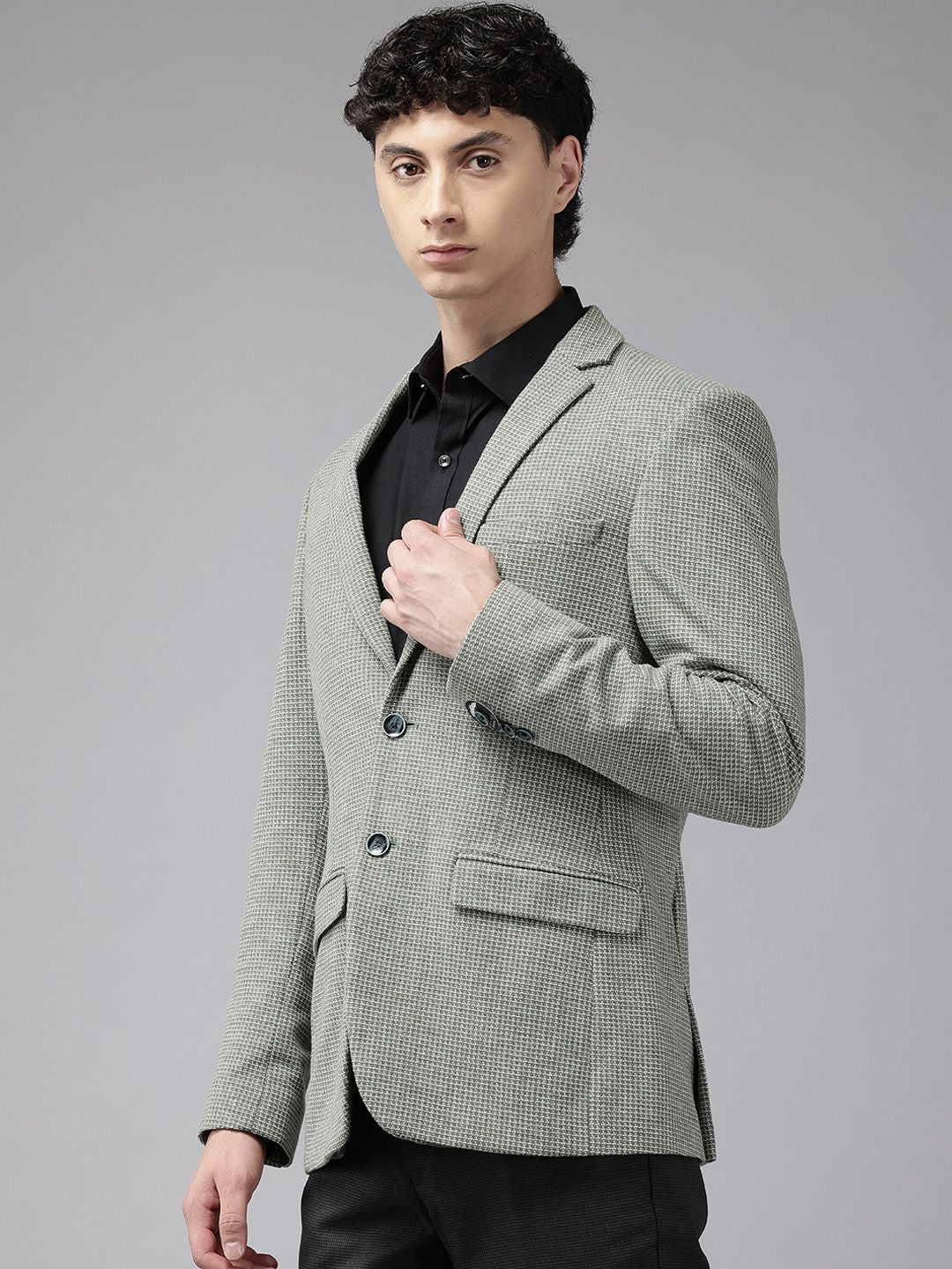 Park Avenue Woven Design Super Slim Fit Blazer