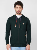 SPYKAR Hooded Cotton Front-Open Sweatshirt