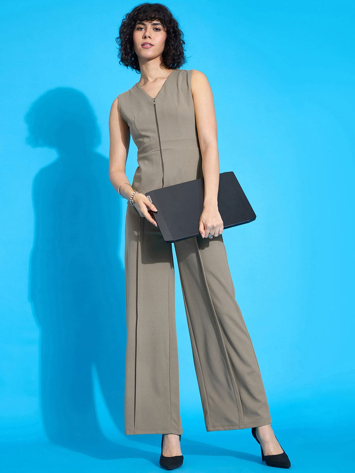 SASSAFRAS worklyf Women Straight Fit High-Rise Pleated Trousers