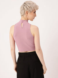 DressBerry Modern Edge Sleeveless Fitted Crop Top