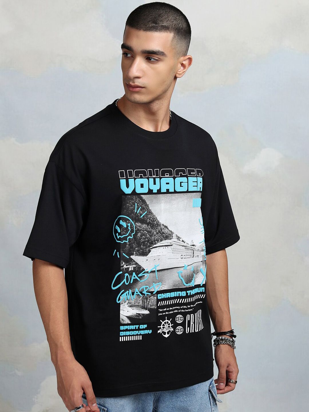 HIGHLANDER Printed Oversized Cotton T-shirt