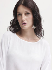 RAREISM women boat neck kimano sleeves lace ups Kaftan Top