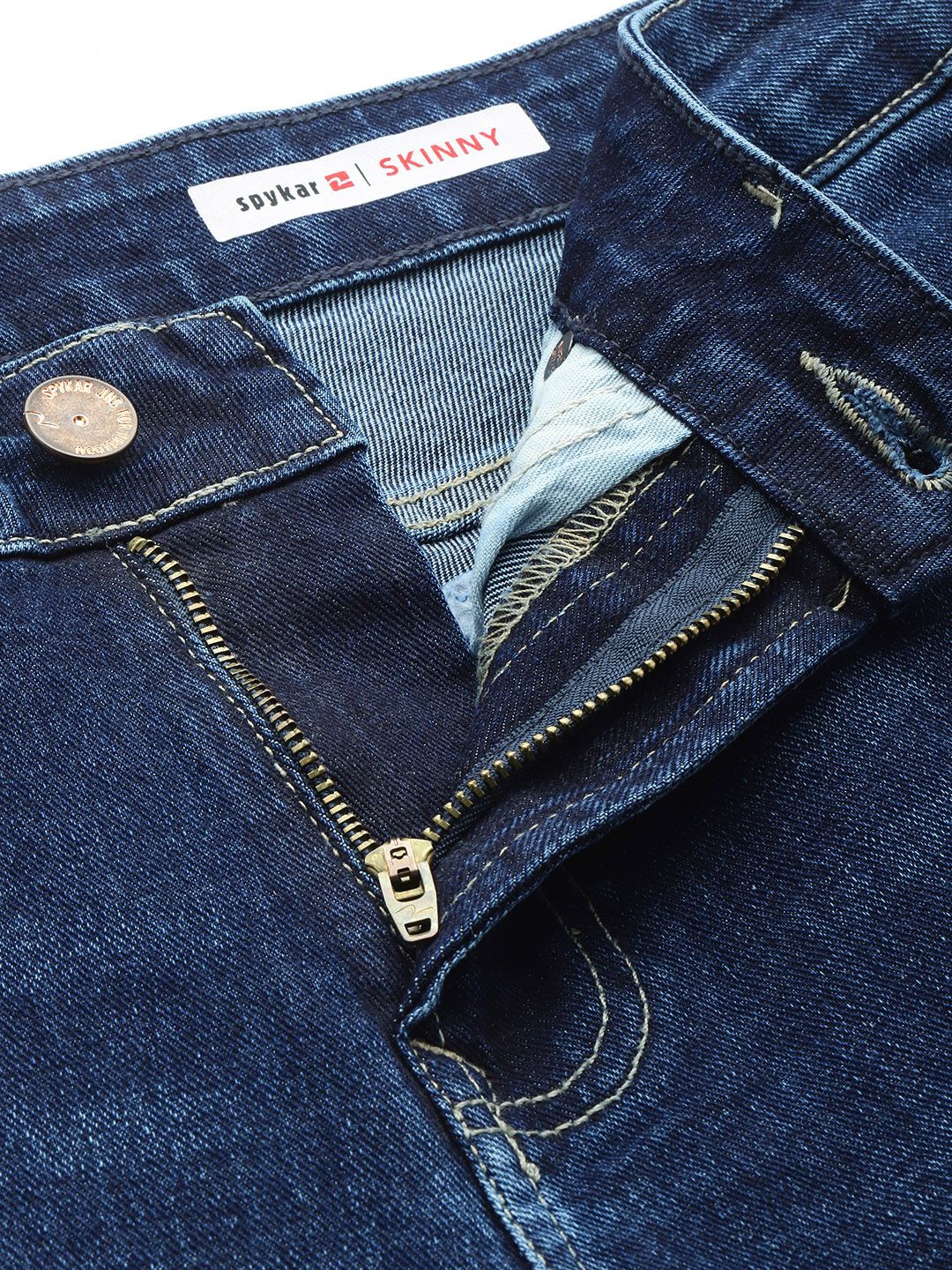 SPYKAR Men Skinny Slim Fit Low-Rise Heavy Fade Stretchable Jeans
