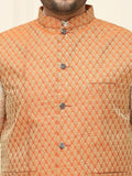 SOJANYA PLUS Men Printed Nehru Plus Size Jacket