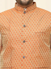 SOJANYA PLUS Men Printed Nehru Plus Size Jacket